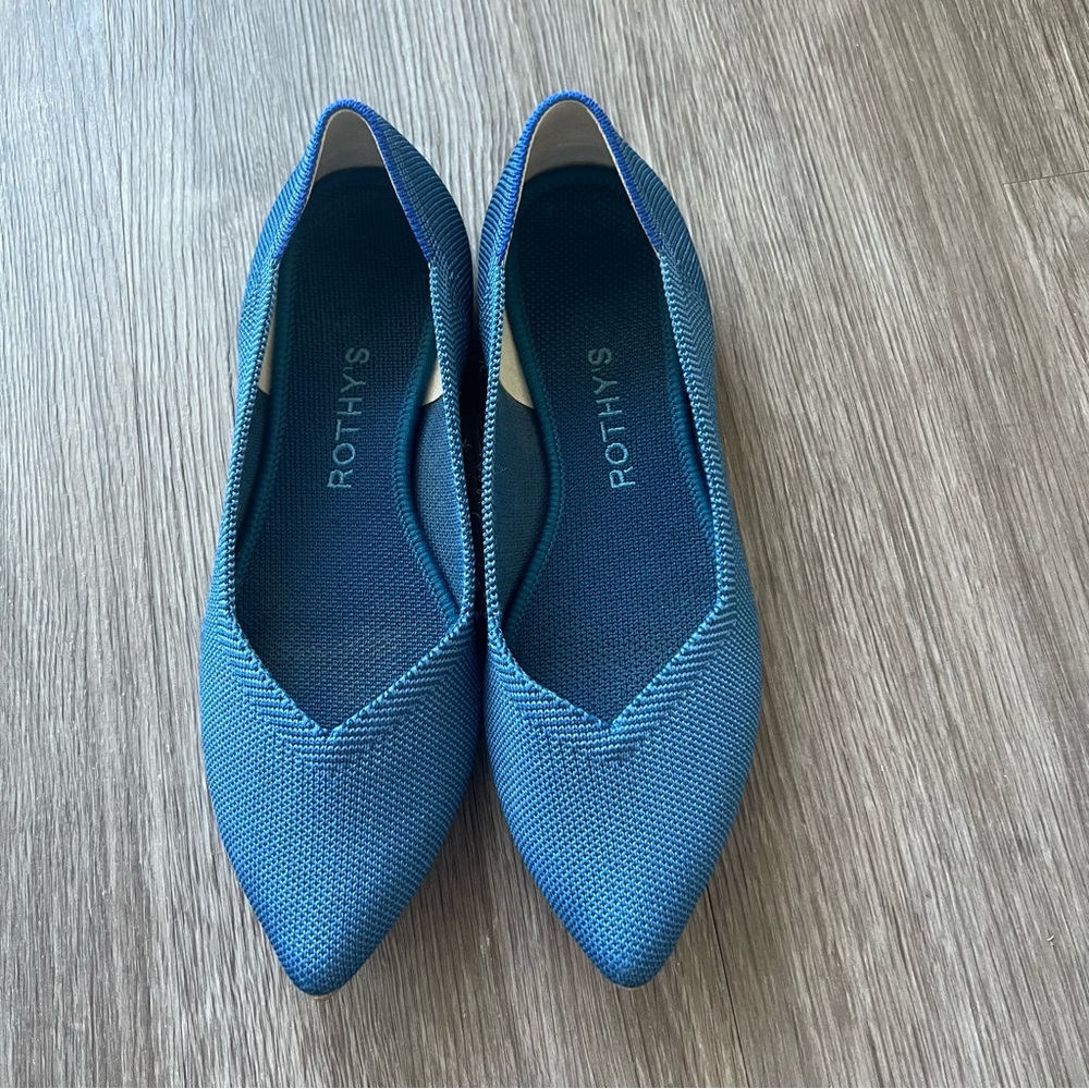 Rothy's The Point Flat Shoe in Blue Women's Size 7 - Picture 2 of 8